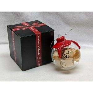NEW MAKERS MARK Whiskey GLASS BALL CHRISTMAS ORNAMENT W/ORIGINAL BOX